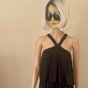 Bebe halter neck pleated popover dress size 2